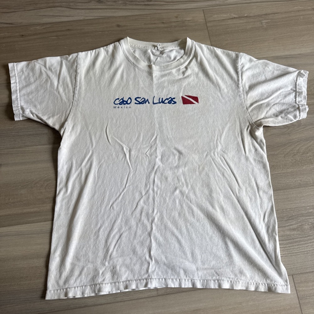 Vintage Yazbek Cabo San Lucas Mexico Diving T-shirt Sz Medium Made‎ In Mexico